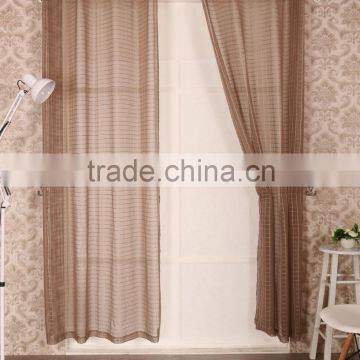 grid plaid sheer polyester checked voile eyelet curtain drapes