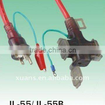 Japan 3pin plug extension cord plug and socket with cable measurement