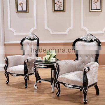 Luxury sculptured armchair wooden chair with gold foil modern furniture