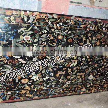 Rectangular Marble Pietra Dura Dinning Inlay Table Top