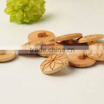 High Class Natural Black Wood Material, Wooden Buttons with Logo Engraved On