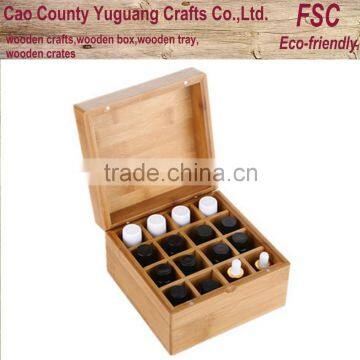 Eco-friendly Unfinished Bamboo storage box with compartment