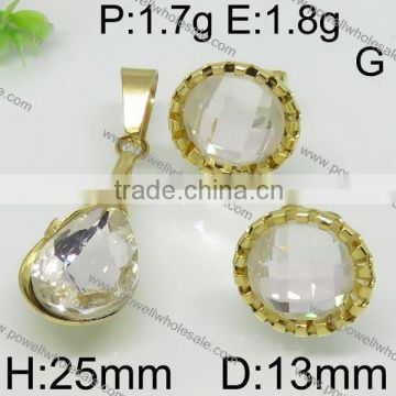 Fashion gold color brazilian costume jewelry set with white stone whoesale from China