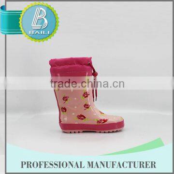 2016 Top quality 10 Years experience 100% Natural Rubber kids rubber rain boot