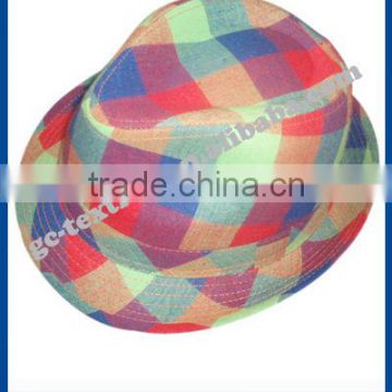 rainbow checked fedora hat