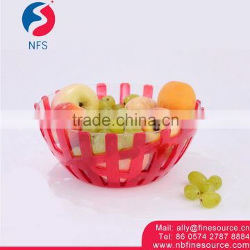 Cheap Kitchen Practical Creative Design Multi Double-Layer Hollow Colorful Fruit Round Plastic Plate