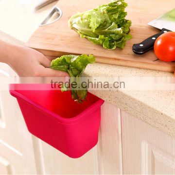 Kitchen cabinet doors hanging plastic trash Creative Desktop multi-function storage box- pink