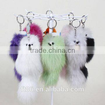 for handbags artificial fluffy rabbit foot keychain