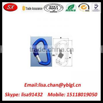 Custom Blue Anodized Aluminum Climbing Carabiner with Big Breaking Power