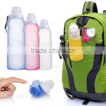 BPA Free Silicone Collapsible Sport Water Bottle photo-4
