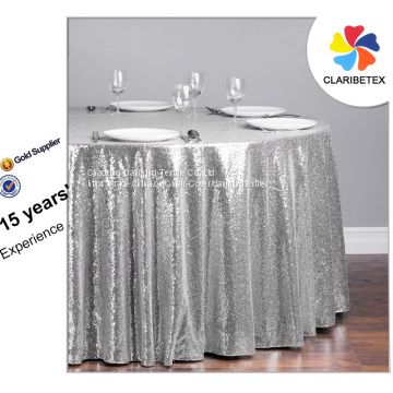 Round Rectangle Sequin Glitter Banquet Hotel Dining Tablecloth For Event Decoration