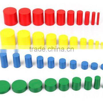 Educational Toy Colorful Montessori Material Knobless Cylinders photo-4