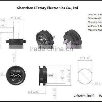 DC Waterproof Round Voltmeter Digital Only for Car and Motorcycle photo-3