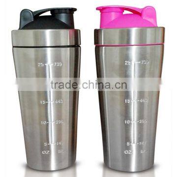 700ml 24 Ounce #304 18/8 Stainless Steel BPA Free Water Bottle Whey Protein Mug, With Built-In Mixing Lid Built in Agitator photo-5