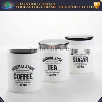 Modern ceramic white 3pcs rubber seals for canisters