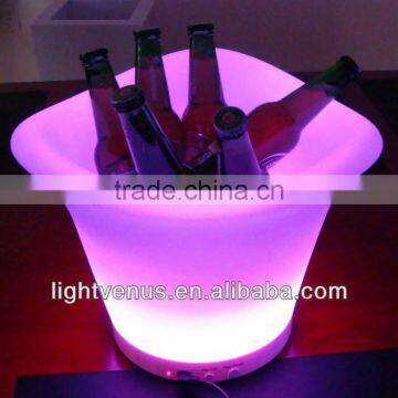 PE Portable Ice Cooler Champagne RGB Color Changing Cordless Rechargeable Led Ice Bucket Light photo-2