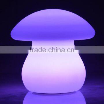 PE materials 16 color changeable remote control LED mushroom table lamp