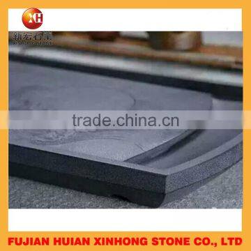 Wholesale!hollow Out Drainage Black Granite Stone Tea Tray With High Quality photo-3