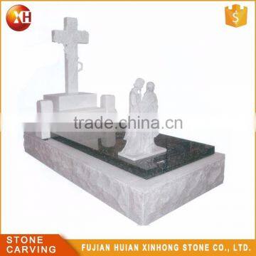 White Marble Double Heart Shaped Headstone Tombstone for Urn photo-4