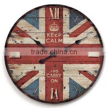 Union Jack Flag MDF Wall Clock Wooden Wall Clock Vintage Wall Clock Wholesale