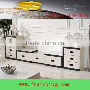 modern design wooden lcd tv stand high glossy tempered glass top tv cabinet E353