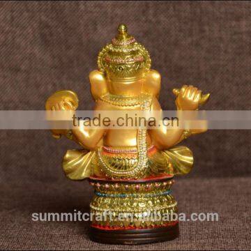 Golden Hindu God Ganesha Figurines Indian Wedding Gift Items photo-3