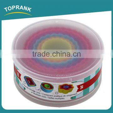 Toprank Free Sample Provide Wholesale 6PCS Different Size Round Plastic Cookie Cutter Set Bakeware Cake Cutter Cake Cookie Mould