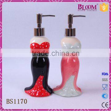 delicate unique shape small ceramic lotion dispenser