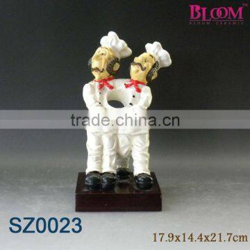 New decorative polyresin chef figures napkin ring