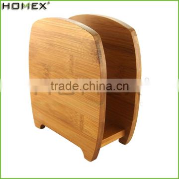 Wholesale Hotel Bamboo Recipe File or Napkin Holder Ecof-friendly Kitchens Bamboo Recipe Card Box and File Holder Hig/Homex_BSCI