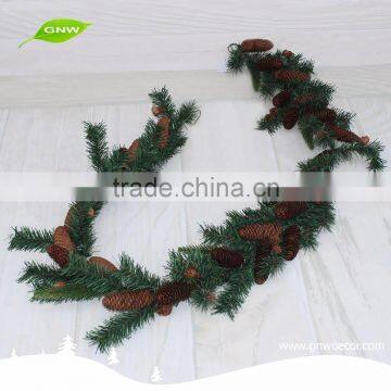 GNW CHGR-1607026 Hot Sale Hanging Christmas Tree Artificial Pine Needle Garland With Pine Cones