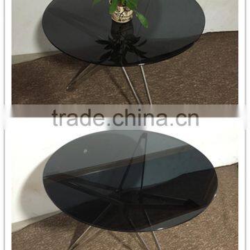 stainless steel base glass coffee table