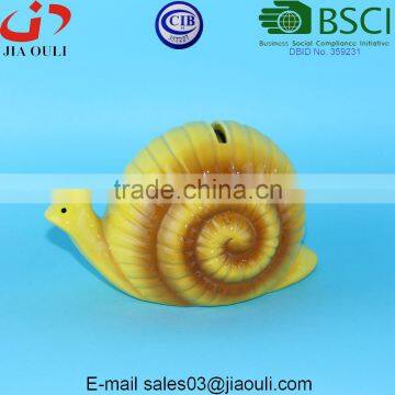 BSCI Audit Factory Decorative Ceramic Snail Coin Bank, Kids Gifts Money Box photo-5
