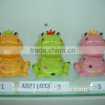 frog ceramic coin bank