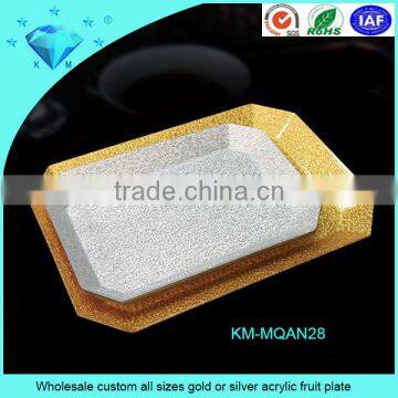 Shenzhen Custom Made Leaf Shape Acrylic Gold Serving Trays Wholesale photo-5