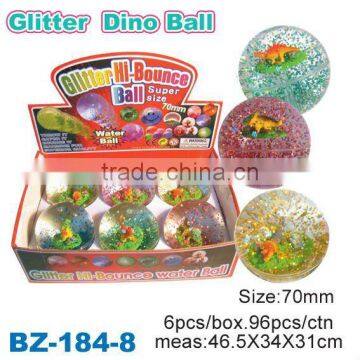 TPU Glitter Bouncing Ball With Dinosaur