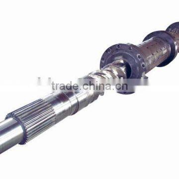 Single screw and barrel for rubber extruder