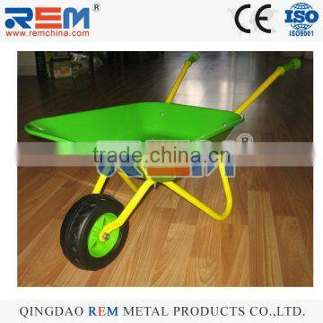 Baby Wheel Barrow WB0102 One Solid Wheel Metal Tray Cheap Cart