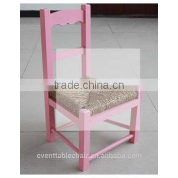 beautiful solid wood chair with ratten weave for children