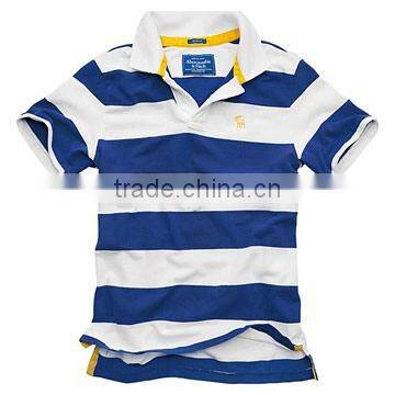 Cotton pique jersey striped OEM factory polo shirts