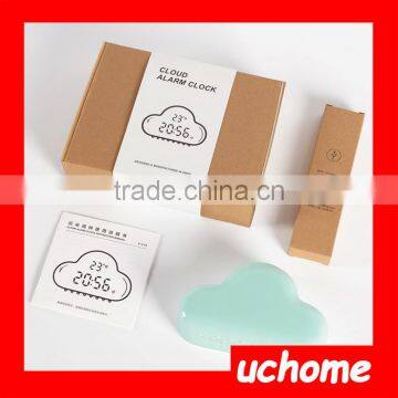 UCHOME Digital Geometric Alarm Clock Muid Voice-Activated Desktop Backlight Time Date Cloud Clock/Cloud Shape Kids Alarm Clock photo-6