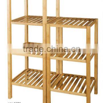 multilateral combination slotted bamboo display shelf