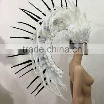 Feathered Brazil Headdress Accessory for Man India Dance Show Prop