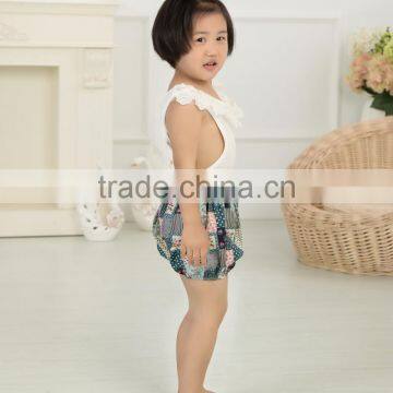 Summer Baby Flower White Top Lace Cotton Romper Wholesale Children's Boutique Romper photo-6