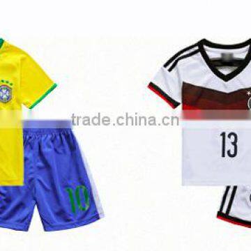 OEM Sublimated quick dry club team kids football single jersey sets 100% polyester soccer team jersey uniforms