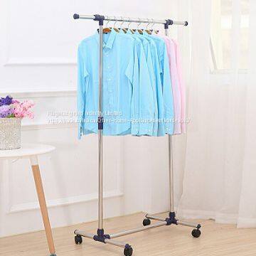 Adjustable Stainless Steel or Composite Strong Single Pole Clothes Drying Rack with Wheels