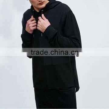 Oversized Pullover Hoody Black and Grey Combination Hoodie Hoodies Blank photo-4