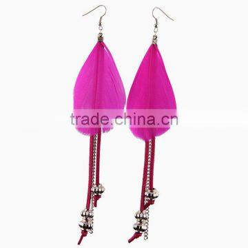 Funky Feather Earrings,jewelry Feather Charm Pendant Earrings,long Feather Accessories Earrings photo-2