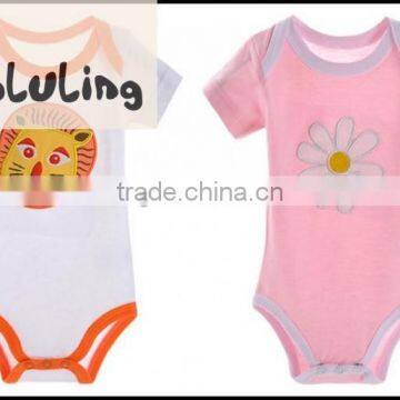 100% cotton infant baby girls flower patternbodysuits baby boutique wholesale