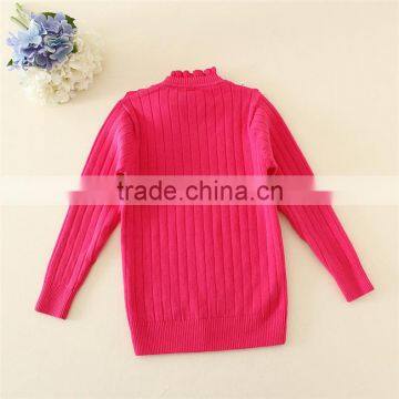 2015 TRENDY DESIGN KNITTED SWEATERS SOLID KIDS GIRLS PULLOVER SWEATERS APPLIQUED WITH BREASTPIN photo-4